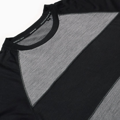T-shirt long en laine à bordure MMA REDA ACTIVE « JEROME » (Noir_Gris)