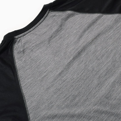 T-shirt long en laine à bordure MMA REDA ACTIVE « JEROME » (Noir_Gris)