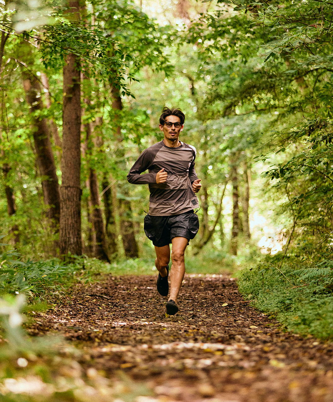 T-shirt long en laine à bordure MMA REDA ACTIVE « JEROME » (Noir_Gris)