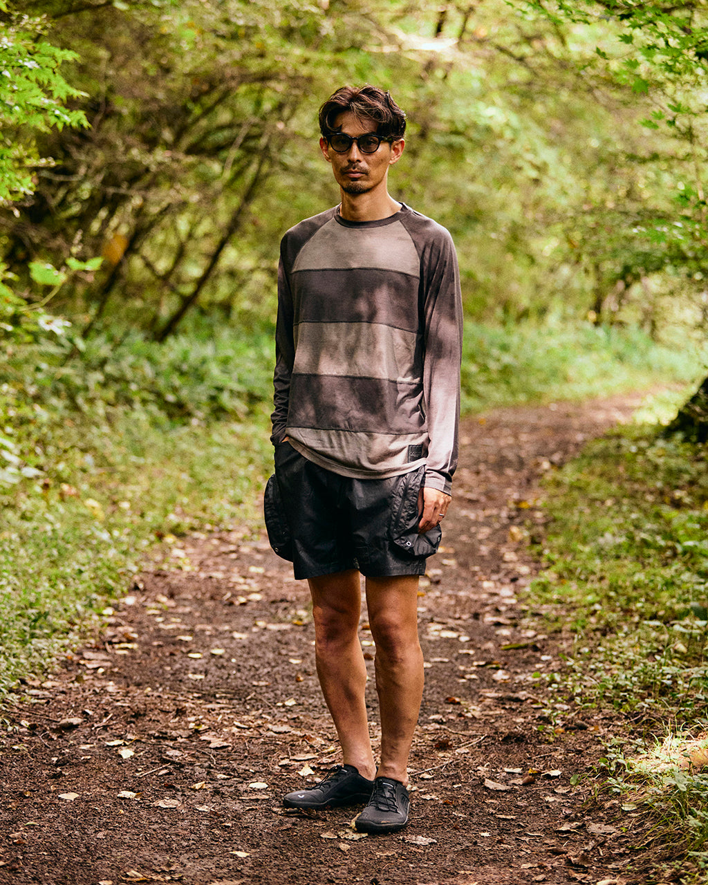 T-shirt long en laine à bordure MMA REDA ACTIVE « JEROME » (Noir_Gris)