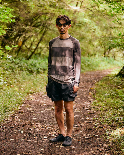 T-shirt long en laine à bordure MMA REDA ACTIVE « JEROME » (Noir_Gris)