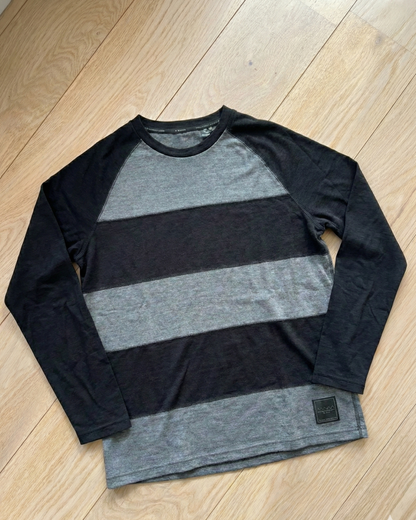 T-shirt long en laine à bordure MMA REDA ACTIVE « JEROME » (Noir_Gris)